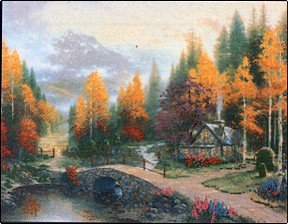 Valley Of Peace by Thomas Kinkade - Cross Stitch Chart