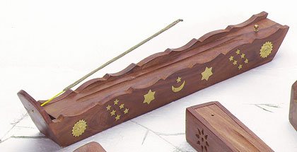 WOOD INCENSE BURNER/HOLDER BOX