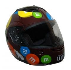 M&M Licensed Full Face Brown Motorcycle Helmet NEW