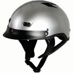 DOT SILVER MOTORCYCLE HALF HELMET