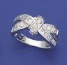 SILVER BOW RING WITH C.Z.