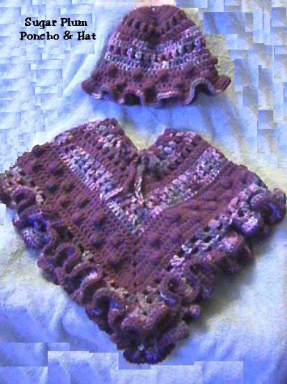 Sugar Plums Poncho & Hat Crochet Pattern offered by Desinger