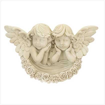 Polystone Cherubs Wall Plaque