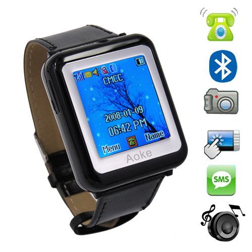 1.3 inch Leather band Triband watch mobile phone AK09