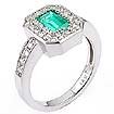 1/5 CT Emerald Fashion Diamond Ring 14k WG