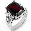 0.40 CT Round & Garnet Diamond Ring 14k WG