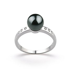Black Japanese Akoya Ring