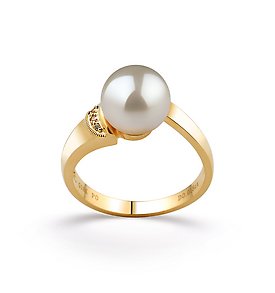 White Japanese Akoya Ring -