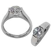Cubic Zirconia Solitaire Ring