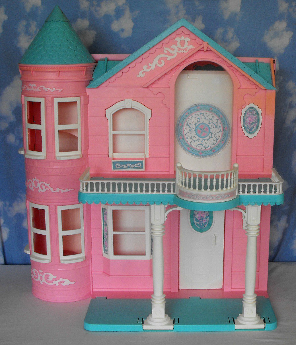 large pink dollhouse