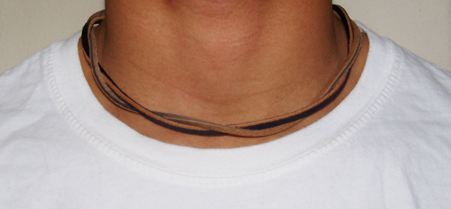 18" Men's Leather Woven Necklace