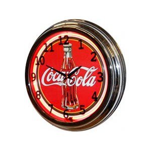 Coca-Cola 17" Contour Bottle Neon Clock Plastic Case