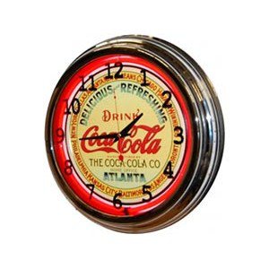 Coca-Cola 17" Atlanta Office Neon Clock Plastic Case