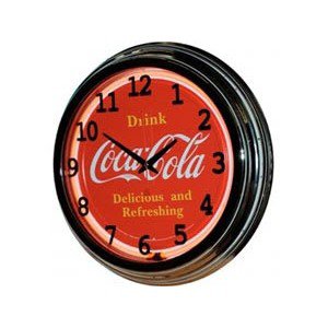 Coca-Cola 17" Drink Coca Cola Neon Clock Plastic Case