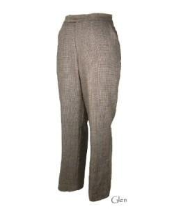 Womens Wool Dress Pants - White Black Check - Size 14