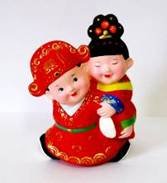 Hand Painted Clay Doll w06048