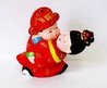 Hand Painted Clay Doll w06049