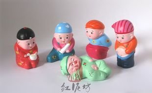 Hand Painted Clay Doll k66002