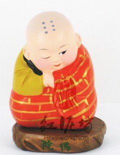 Hand Painted Clay Doll k606 little monk