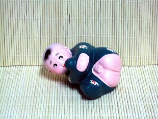 Hand Painted Clay Doll k822