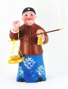 Hand Painted Clay Doll cu0940