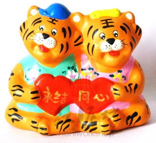 Hand Painted Clay Doll a0967 tiger