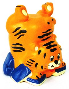 Hand Painted Clay Doll a0966 tiger