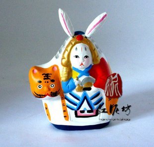 Hand Painted Clay Doll a66024-2 rabbit