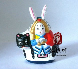 Hand Painted Clay Doll a66024-1 rabbit