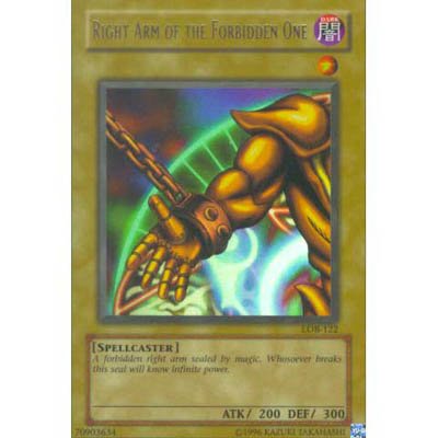 Right Arm Of The Forbidden One LOB-122 Ultra Rare Yu-Gi-Oh Card