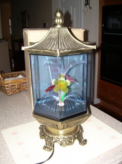 Beautiful Pagoda Style Fiber Optic Floral Lamp