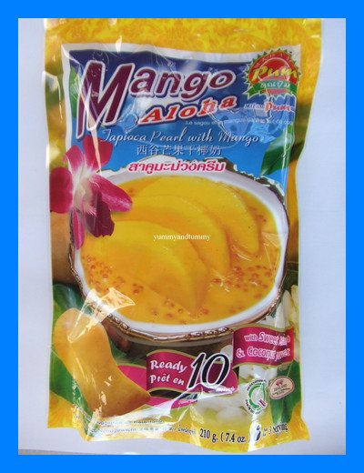 TAPIOCA PEARLS DESSERT w/ SWEET MANGO & COCONUT POWDER