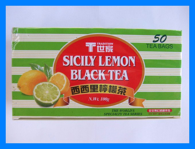 SICILY LEMON BLACK TEA ALL NATURAL 50 BAGS - USA SELLER