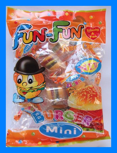 MINI BURGER GUMMY CHEWY CANDY - USA SELLER