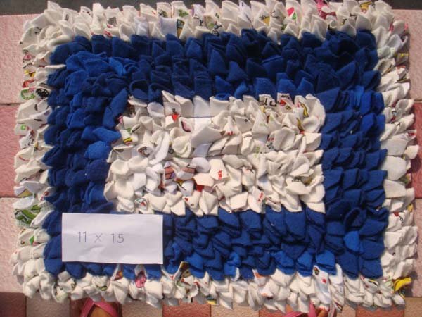 Blue and White Floor Mat