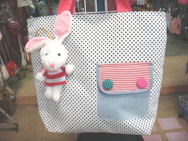 Handmade Handbag - Polk-a-Dot with Bunny