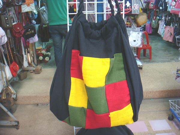 Handmade Handbag - Red, Yellow and Green Squares