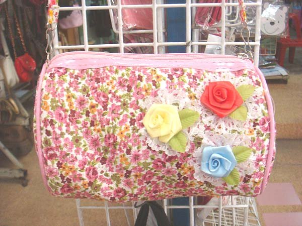 Handmade Purse - Pink with Roses