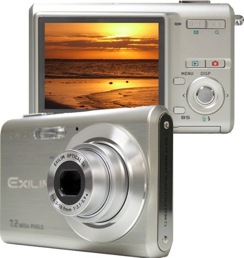 Casio EX-Z70SR Exilim Digital Camera Silver ( 7MP , 3 x Optical Zoom ) 2.5" LCD