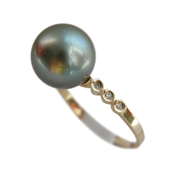 14K Gold 10-11mm Tahitian South Sea Pearl Ring SRGB-301011023
