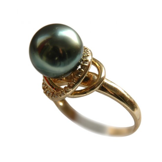 14K Gold 10-11mm Tahitian South Sea Pearl Rings SRGB-301011026