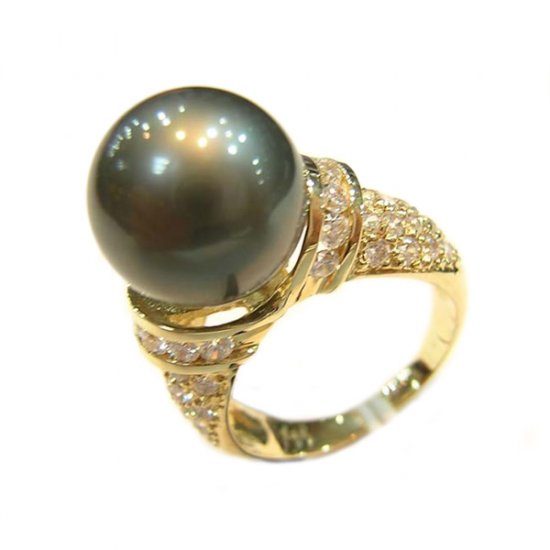 14K Gold 11-12mm Tahitian South Sea Pearl Ring SRGB-301112019