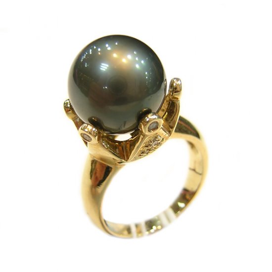 14K Gold 11-12mm Tahitian South Sea Pearl Ring SRGB-301112020