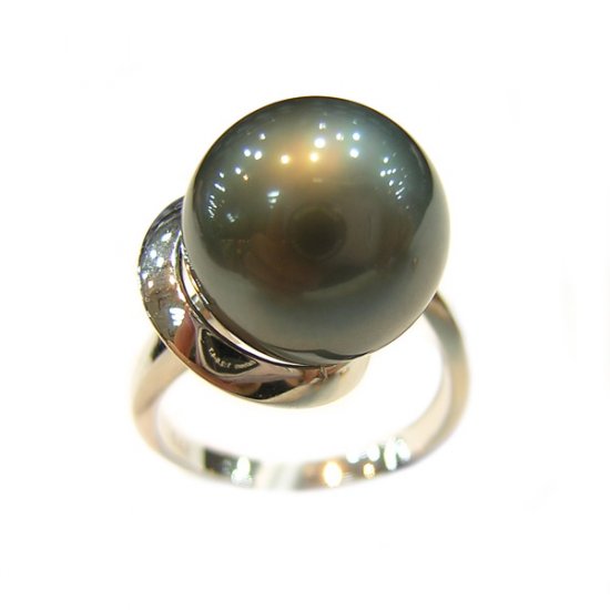 14K Platinum 11-11mm Tahitian South Sea Pearl Ring SRWB-301112032