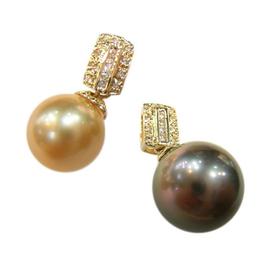 14K Gold 10-11mm Tahitian South Sea Pearl Pendants SPGG-301011005