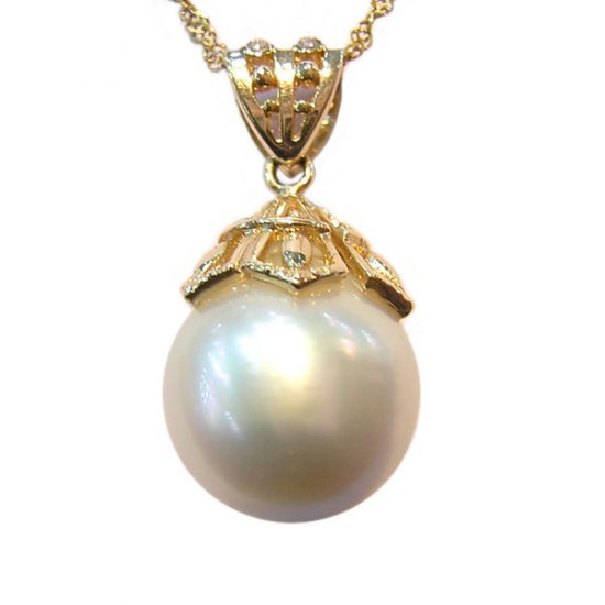 14K Gold 12-13mm Tahitian South Sea Pearl Pendants SPGW-301213039