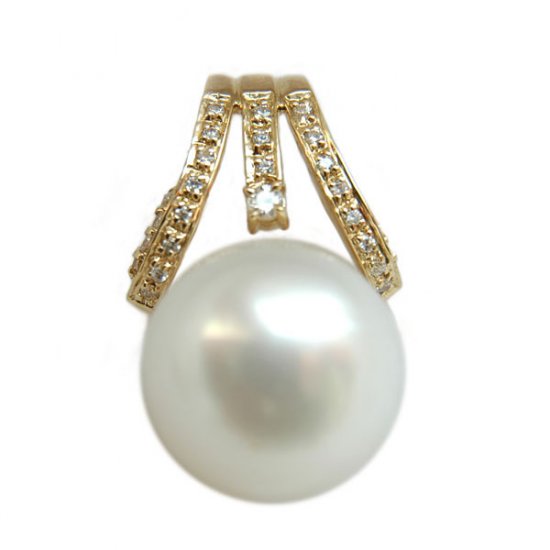 14K Gold 12-13mm Tahitian South Sea Pearl Pendants SPGW-301213040