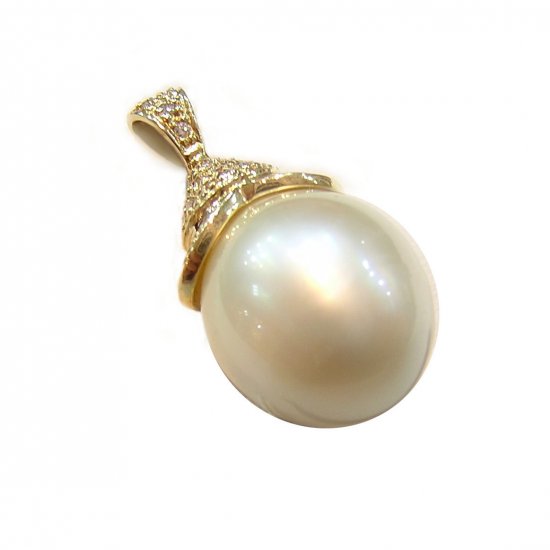 14K Gold 12-14mm Ellipse Shape Tahitian South Sea Pearl Pendants SPGW-301213041-T