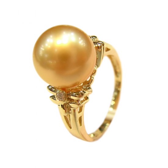 14K Gold 10-11mm South Sea Pearl Ring SRGG-301011008z
