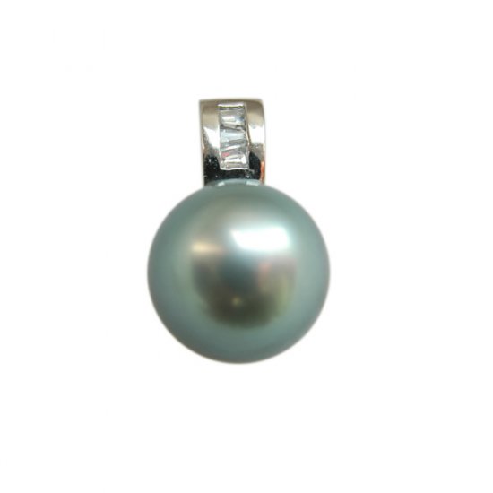 14K Platinum 10-11mm Tahitian South Sea Pearl Pendants SPWB-301011023
